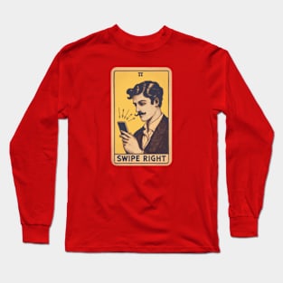 Tarot Card for Millennials: Swipe Right Long Sleeve T-Shirt